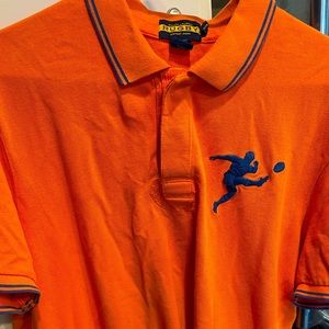 Orange Rugby Collared Polo Shirt, Size XL